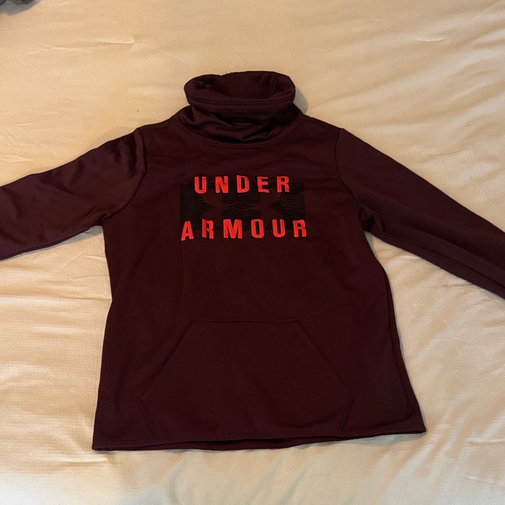 Under Armour Burgundy Sweatshirt with Red Accents. Size Medium